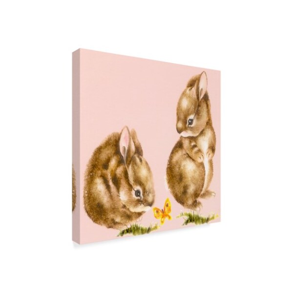 Peggy Harris 'Bunnies Rabbits' Canvas Art,14x14